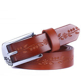 Fashion 100% Genuine Leather Women Belts Metal Pin Buckle Leather Belts For Women