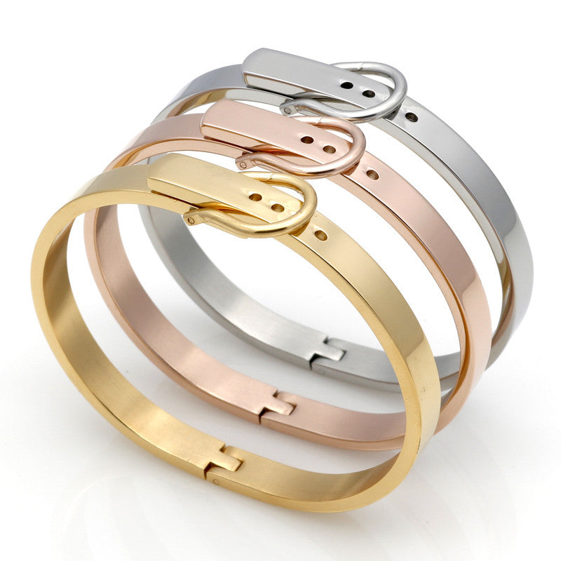 Classic Buckle Series Bracelet For Women/Men Stainless Steel Bangle Silver /18K Gold Fashion Charm Bracelet Bijoux Fine Jewelry