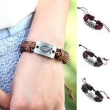 Vintage Classic Handmade Leather Bracelet twine alloy Retro Charm Bracelet Genuine Leather Artificial Cuff Bracelet For Women