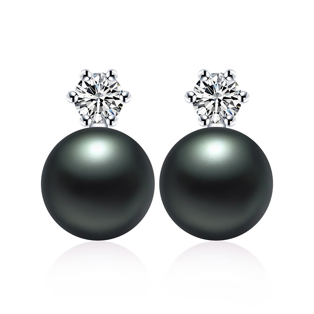 Classic Princess Earrings 100% real freshwater pearl earrings for women white/pink/purple hot seeling 925 silver jewelry