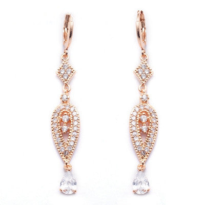 Vintage Eardrop Earrings for Women Zircons Crystal Long Earring Fashion jewelry Gifts