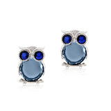 Classic Owl Earrings Zinc Alloy Crystal Silver And Glod Plated Stud Earrings For Women Fashion Brand Earring Jewelry
