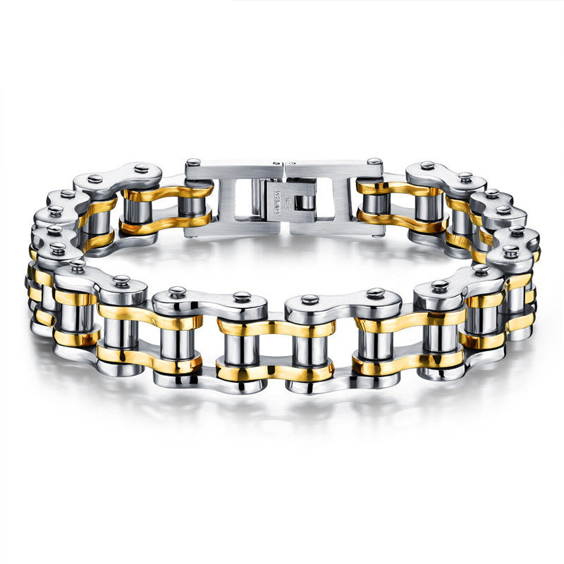 Classical Bicycle Heavy Metal Motorcycle Chain Bracelet Punk Style 316L Stainless Steel Bracelets Bangles For Men Jewelry