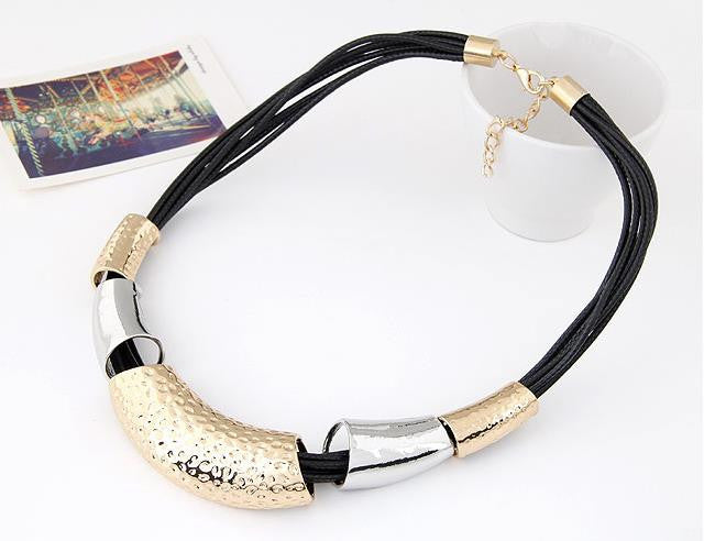 Fashion Statement Necklaces & Pendants For Women Multilayer PU Leather Necklace Maxi Collier Femme Choker Bijoux