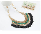 Fashion Collier Femme Fashion Bohemian Statement Necklaces & Pendants Resin Beads Gold Choker Necklace for Women Colar Collares