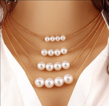 Collier Multilayer Chain Statement Necklaces & Pendants Simulated Pearl Jewelry Fashion Collar Mujer Colar for Women
