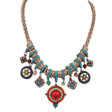 Colorful Rhinestone Necklaces & Pendants Classic Statement Necklace Women Vintage Collares Ethnic Jewelry for Personalized Gifts