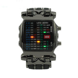 Cool 21 Colorful LED Digital Binary Wrist Watch men full steel watch