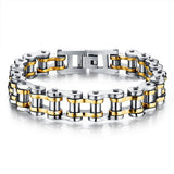 Cool Men Biker Bicycle Motorcycle Chain Men's Bracelets & Bangles Fashion 4 Color 316L Stainless Steel Jewelry