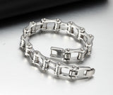 Cool Mens Bracelet pulseira pulseras Stainless Steel Motorcycle Bicycle Chain Bracelets Fashion Jewelry Gift 