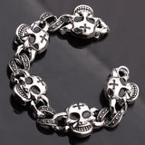 Cool Punk Skull Men Bracelet High Quality Stainless Steel Cuff Bracelets Bangles Men Jewelry Accessories For Best Friends 