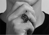 Cool Alloy Silver Men's Punk Skull Head Finger Rings Jewelry Men's Fashion Rocker Wearing