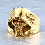 Cool Hell Death Skull Ring Man Never Fade Punk Biker High Quality Ring