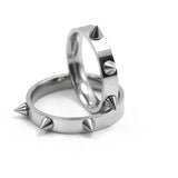 Cool Men Women's Punk Style Silver Tone Stainless Steel Rings Spiked Cone Rivet Rings Self-defense Rings Gift
