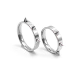 Cool Men Women's Punk Style Silver Tone Stainless Steel Rings Spiked Cone Rivet Rings Self-defense Rings Gift