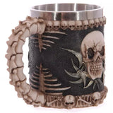 Cool Personalized Double Wall Stainless Steel 3D Skull Mugs Coffee Cup Mug Skull Knight Tankard Dragon Drinking Cup Funny Creative Coffee Cups and Mugs