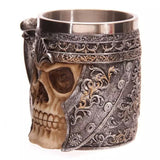 Cool Personalized Double Wall Stainless Steel 3D Skull Mugs Coffee Cup Mug Skull Knight Tankard Dragon Drinking Cup Funny Creative Coffee Cups and Mugs