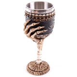 Cool Personalized Resin Stainless Steel Drinking Mug 3D Multi Skull & Spine Goblet Horror Decor Cup for Halloween Bar Party