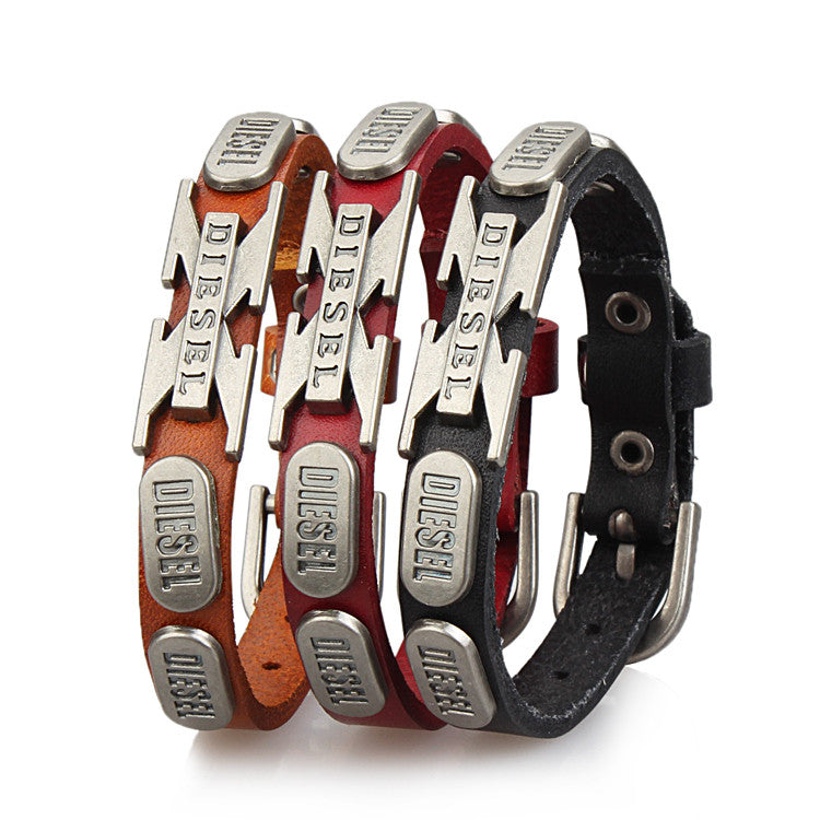 Cool Rock Punk Men Women Fashion Genuine Leather Bracelets Fashion Bracelet