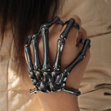 Coolest Unique Fashion Style Halloween Hand Skull Skeleton Elastic Bracelet Bangle