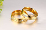 Couple Rings For Women Men Cubic Zirconia Wedding Ring 18K Gold Plated Stainless Steel Female Jewelry