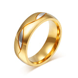 Couple Rings For Women Men Cubic Zirconia Wedding Ring 18K Gold Plated Stainless Steel Female Jewelry