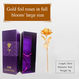 Creative Valentine's day craft Birthday wedding gift 24k gold foil plated rose lover's Gold Dipped Rose artificial flower