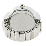 Creative Fashion Lady Girl Steel Round Elastic Quartz Finger Ring watch 