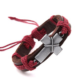Cross Vintage Leather Bracelets Charm Bracelets for Women Men Wristband Cord Fashion Jewelry