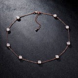 Cubic Zirconia Crystal Gold / White / Rose Gold Plated Choker Necklaces Jewellery for Women Collares 
