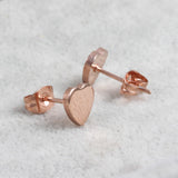 Cute heart stud earrings rose gold plated earrings for women jewelry stainless steel small ear gift