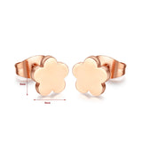 Cute heart stud earrings rose gold plated earrings for women jewelry stainless steel small ear gift