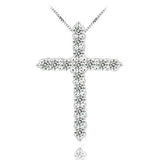 Cross Pendant Necklace with Luxury Austria Crystal Zircon 3 Layer Platinum Plated Allergy Free Women Necklace 