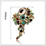 Dangle Colorful Big Brooch New Fashion Crystal High-end Atmosphere Brooches Pins For Women