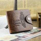 Men's Vintage Wallet Bifold Brown Genuine Leather Top Purse Wallet For Men