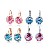 Delicate Large zircon Earrings,Gift to girlfriend,pink blue 4clolor handmade fashionable Stud Earrings