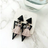 Delicate geometric triangle tassel earrings for women bijoux Pendientes Fashion Jewelry