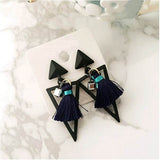 Delicate geometric triangle tassel earrings for women bijoux Pendientes Fashion Jewelry