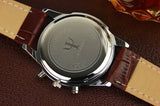 Delicate Fashion Brown Faux Leather Men Blue Glass Quartz Analog Watches Casual Cool Watch Men Watches