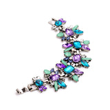 Delicate Sparkly Multicolor Created Crystal Flowers Women Bracelet Fashion Jewelry