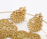 Designer Jewelry Hot Selling Elegant Gold Color Metal Hollow Earrings for Women