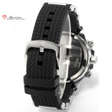 Digital SHARK Sport Watch Dual Time Date Day Alarm Silicone Strap Outdoor White Quartz Wrap Military Mens Gift Wristwatch