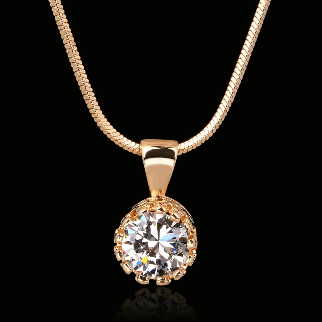 Brand Unique Crown Cubic Zirconia Necklaces &Pendants Silver/Rose Gold Plated Chain Fashion Jewelry For Women