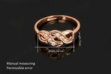 CZ Diamond Infinity Rings Rose Gold Plated Fashion Spacial Wedding/Engagement Ring Jewelry For Women Gift 