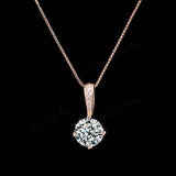 Double Fair OL AAA+CZ Diamond Chain Necklaces & Pendants Rose Gold Plated Fashion Crystal Party/Wedding Jewelry For Women 