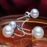 Double sided earring the luxurious atmosphere Natural Freshwater Pearl Earrings Jewelry for women wedding jewelry