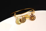 Dragonfly Vintage LOVE Heart Bangle Alloy Trendy Anchor Summer Style Leaf Bangles Best Friends Pendant Fine Jewelry