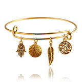 Dragonfly Vintage LOVE Heart Bangle Alloy Trendy Anchor Summer Style Leaf Bangles Best Friends Pendant Fine Jewelry