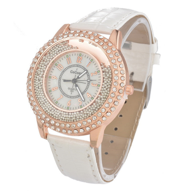 Drift Rhinestone Quartz Watch Women Multicolor Leather Band Bracelet Fashion Casual Dress Wristwatches Brand Gifts