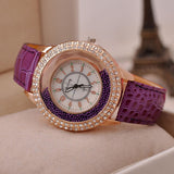 Drift Rhinestone Quartz Watch Women Multicolor Leather Band Bracelet Fashion Casual Dress Wristwatches Brand Gifts 